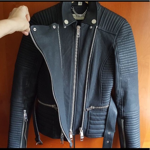 HOSTPICK !!! Burberry Moto lamb Leather Jacket - Picture 5 of 9